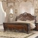 Bella Notte Brown King Upholstered Sleigh Bed with USB Charging