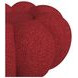 Pumpkin Red Upholstered Swivel Chair and Round Ottoman