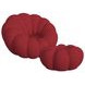 Pumpkin Red Upholstered Swivel Chair and Round Ottoman