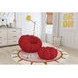 Pumpkin Red Upholstered Swivel Chair and Round Ottoman