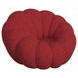 Pumpkin Red Upholstered Swivel Chair and Round Ottoman
