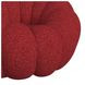 Pumpkin Red Upholstered Swivel Chair and Round Ottoman