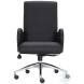 Patterson Black Polished Stainless Steel Office Chair