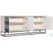Whitmore Light Wood And Gray Metal Four Door Credenza