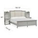 Glenbrook Pebble and Beige King Upholstered Wall Bed with 2 Nightstand and USB Charging