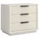 Cotiere Cream Linen Performance Fabric 3 Drawer Nightstand with USB Charging