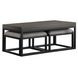 Yukon Brown Rectangular Nesting Coffee Table with 2 Stools