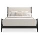 Rhythm Ivory and Black Stained Ash Performance Fabric King Upholstered Panel Bed