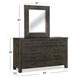 Abington Weathered Charcoal 9 Drawer Dresser with Rectangular Mirror