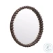 Baria Walnut Finish Round Wall Mirror