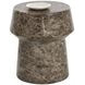 Brie Dark Emperador Round Concrete Top Outdoor End Table