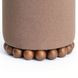 Dex Brown Performance Vegan Mohair Upholstered Round Ottoman