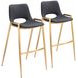 Desi Black and Gold Bar Stool Set of 2