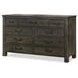 Abington Weathered Charcoal 9 Drawer Dresser with Rectangular Mirror