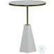 Chicago Off White And Antique Brass Chairside Table