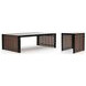 Pinstripe Dark Chocolate and Rich Walnut Occasional Table Set