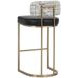 Larissa Bravo Black and Halton Birch Performance Fabric Bar Stool