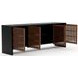 Pinstripe Dark Chocolate and Rich Walnut 4 Door Sideboard with LED