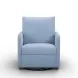 Nancy Chambray Blue Upholstered Swivel Glider Rocker Nursing Chair