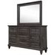Calistoga Weathered Charcoal 9 Drawer Dresser with Rectangular Mirror