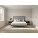 Zest Gray and Brown Queen Upholstered Panel Bed with Nailhead Trim