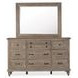 Lancaster Dovetail Gray 9 Drawer Dresser with Rectangular Mirror
