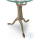 Brooke Clear Glass And Antique Brass Drink Table