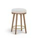 Oodle Cream and Light Walnut Performance Vegan Mohair Upholstered Counter Height Stool