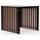 Pinstripe Dark Chocolate and Rich Walnut Square Glass Top End Table