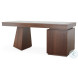 Compositions Black Glass And Walnut Desk