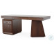 Compositions Black Glass And Walnut Desk