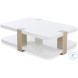 Cadence White Lacquered And Sand Cerused Cocktail Table