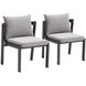 Horizon Gray Performance Fabric Outdoor Dining Chair Set Of 2