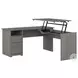 Cabot Modern Gray 60" 3 Position Sit to Stand L Shaped Desk
