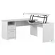 Cabot White 60" 3 Position Sit to Stand L Shaped Desk