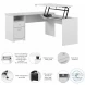 Cabot White 60" 3 Position Sit to Stand L Shaped Desk
