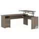 Cabot Ash Gray 72" 3 Position Sit to Stand L Shaped Home Office Set