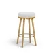 Oodle Cream Performance Vegan Mohair Upholstered Bar Stool