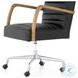 Bryson Smoke Channeled Leather Desk Chair