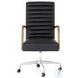 Bryson Smoke Channeled Leather Desk Chair