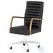 Bryson Smoke Channeled Leather Desk Chair