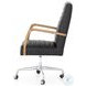 Bryson Smoke Channeled Leather Desk Chair
