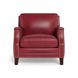 Camden Cranberry Leather Upholstered Accent Chair with Nailhead Trim