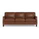 Camden Pecan Leather 87" Sofa with Nailhead Trim