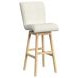 Cambria Beige Upholstered Swivel Bar Stool Set of 2
