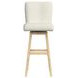 Cambria Beige Upholstered Swivel Bar Stool Set of 2