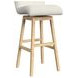 Cambria Beige Upholstered Swivel Bar Stool Set of 2
