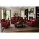 Camden Cranberry Leather Upholstered Accent Chair with Nailhead Trim