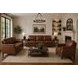 Camden Pecan Leather 87" Sofa with Nailhead Trim