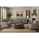 Camden Silver Leather 61" Loveseat with Nailhead Trim
